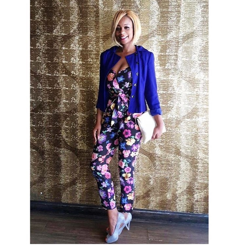 Floral strapless jumpsuit